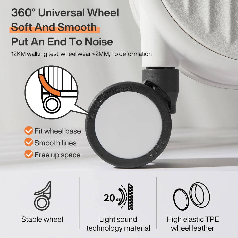Carry-On Suitcase with Cup & Phone Holder - Hard Shell Spinner Luggage
