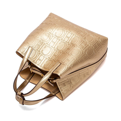 CHCH Embossed Tote Bag - Large Capacity Business Handbag