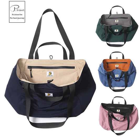 Reversible foldable weekender bag with large capacity for travel
