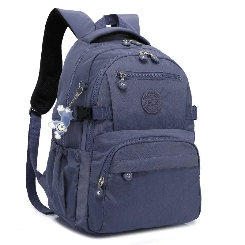 TEGAOTE Nylon A4 Waterproof Women Men School Backpack 15.6'' 14'' Laptop Lightweight Travel Bag Blue Green Black Red Pink M2303