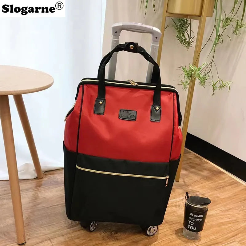Rolling Travel Backpack with 4 Wheels - Convertible Trolley Bag