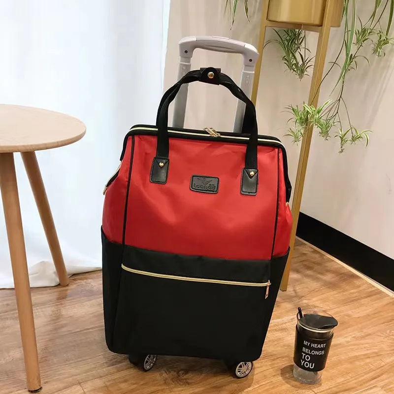 Rolling Travel Backpack with 4 Wheels - Convertible Trolley Bag