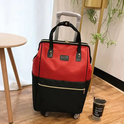 Rolling Travel Backpack with 4 Wheels - Convertible Trolley Bag