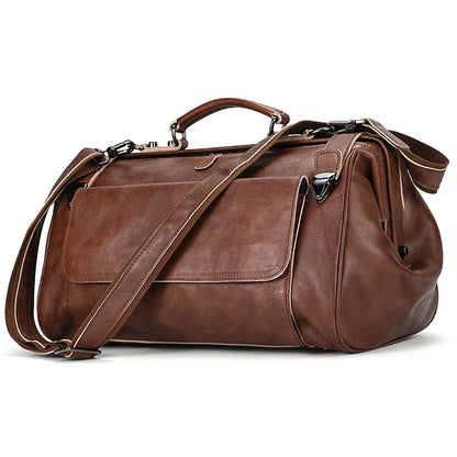 Newsbirds Genuine Leather Travel Duffle - 45cm