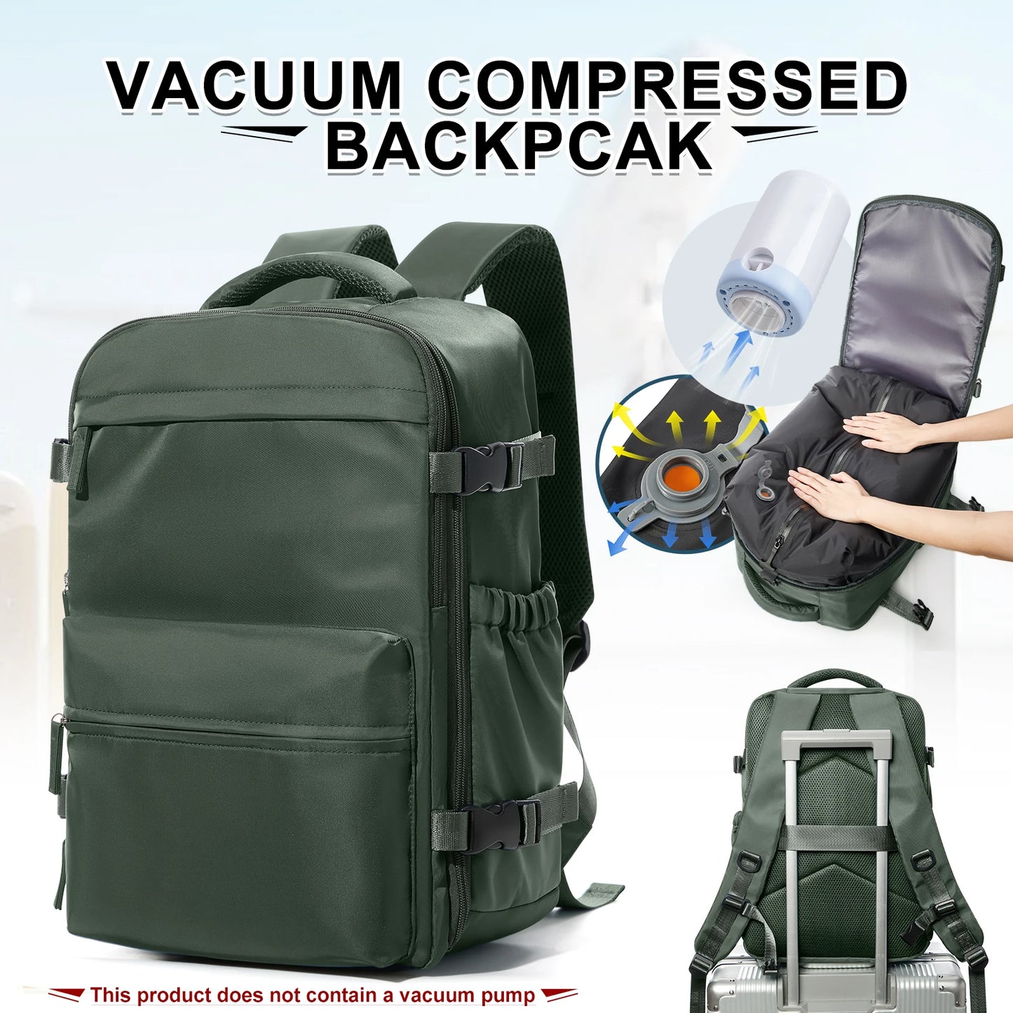 Vacuum Compression Travel Backpack | Expandable Carry-On