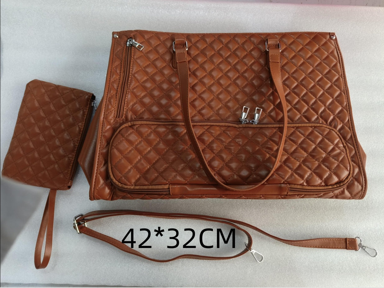 2-in-1 Quilted Laptop & Lunch Tote with Wallet
