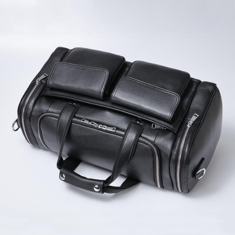 Genuine Leather Travel Duffel Bag - Men's Weekender