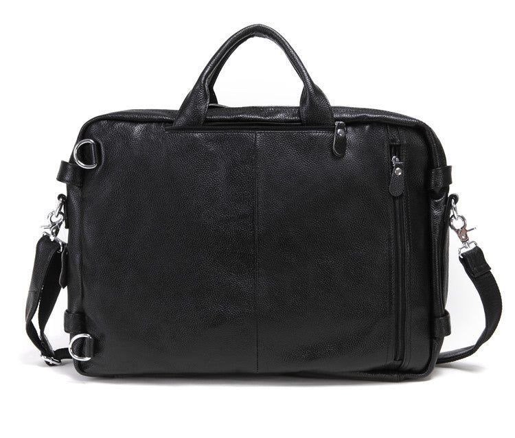 Premium Leather Men's Briefcase - Large Capacity Work Bag
