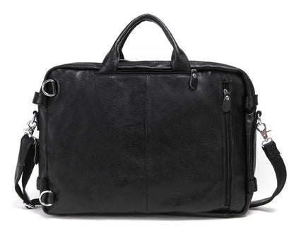 Premium Leather Men's Briefcase - Large Capacity Work Bag