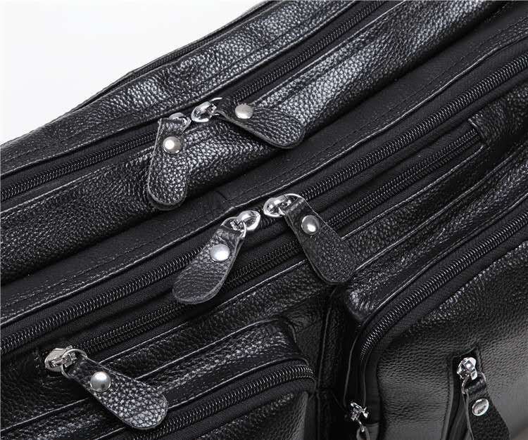 Premium Leather Men's Briefcase - Large Capacity Work Bag