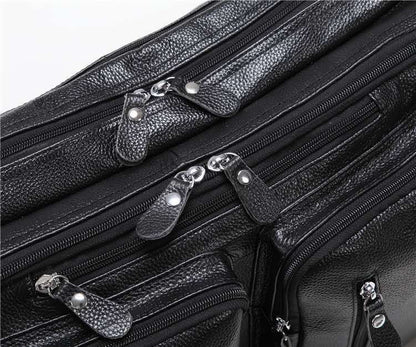 Premium Leather Men's Briefcase - Large Capacity Work Bag
