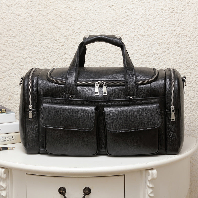 Genuine Leather Travel Duffel Bag - Men's Weekender