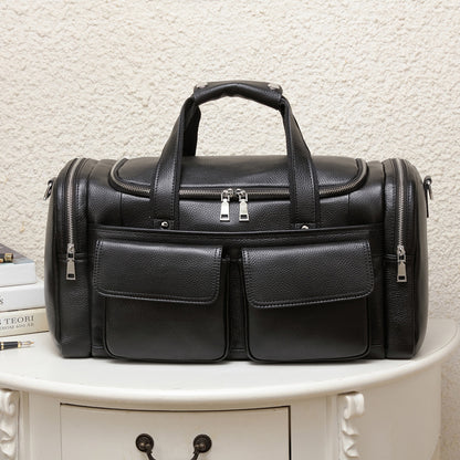Genuine Leather Travel Duffel Bag - Men's Weekender