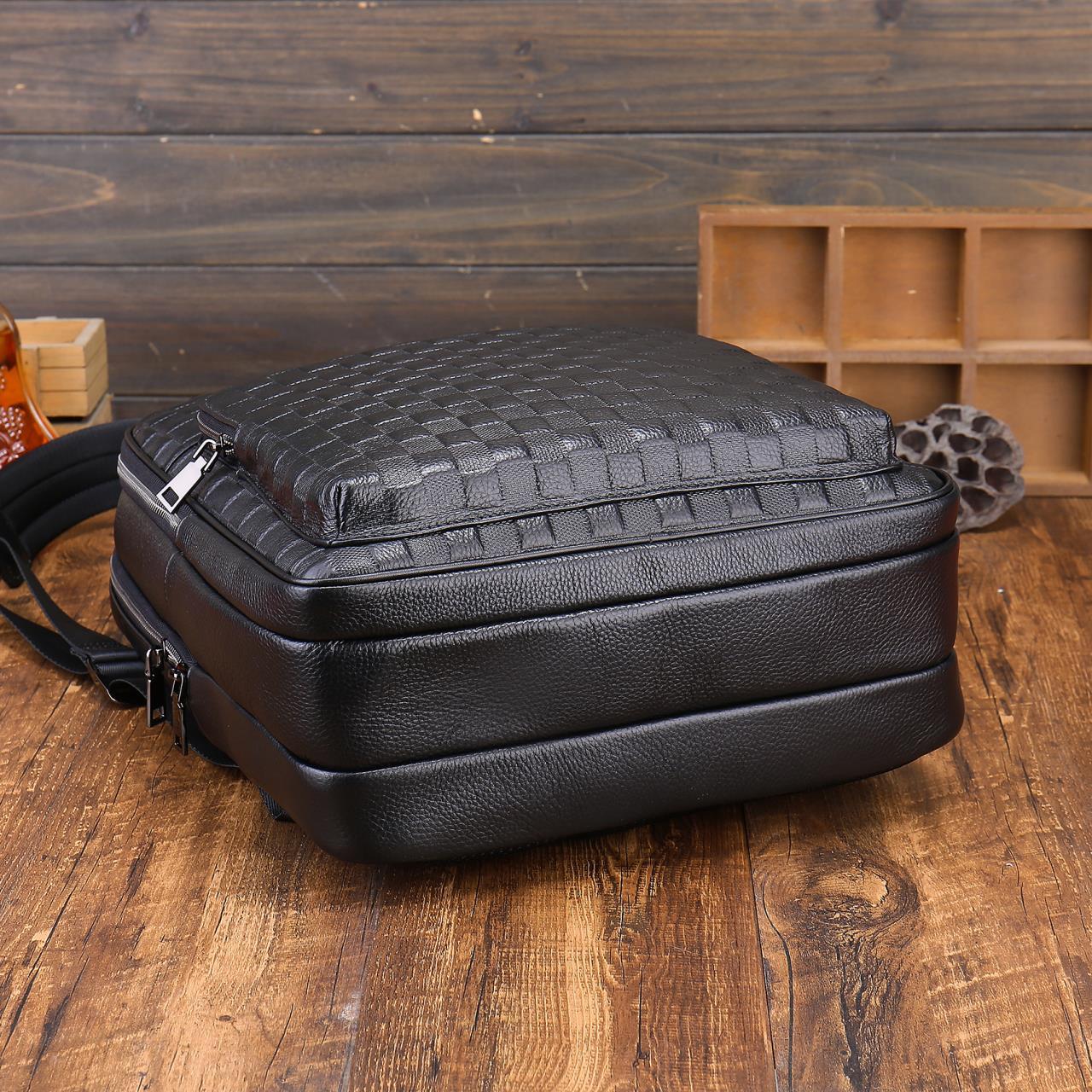 Men's Genuine Leather Business Backpack - Anti-Theft Commuter Bag