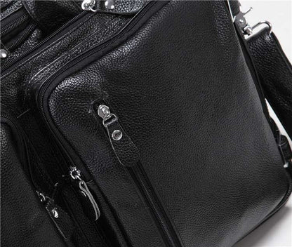 Premium Leather Men's Briefcase - Large Capacity Work Bag